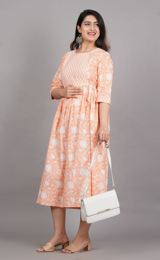 Hima Pure Cotton Anarkali Feeding & Maternity Kurti – Comfort Meets Elegance