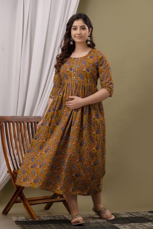 Hima Pure Cotton Anarkali Feeding & Maternity Kurti – Comfort Meets Elegance