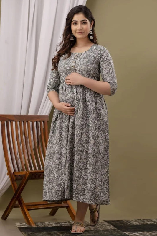 Hima Pure Cotton Anarkali Feeding & Maternity Kurti – Comfort Meets Elegance